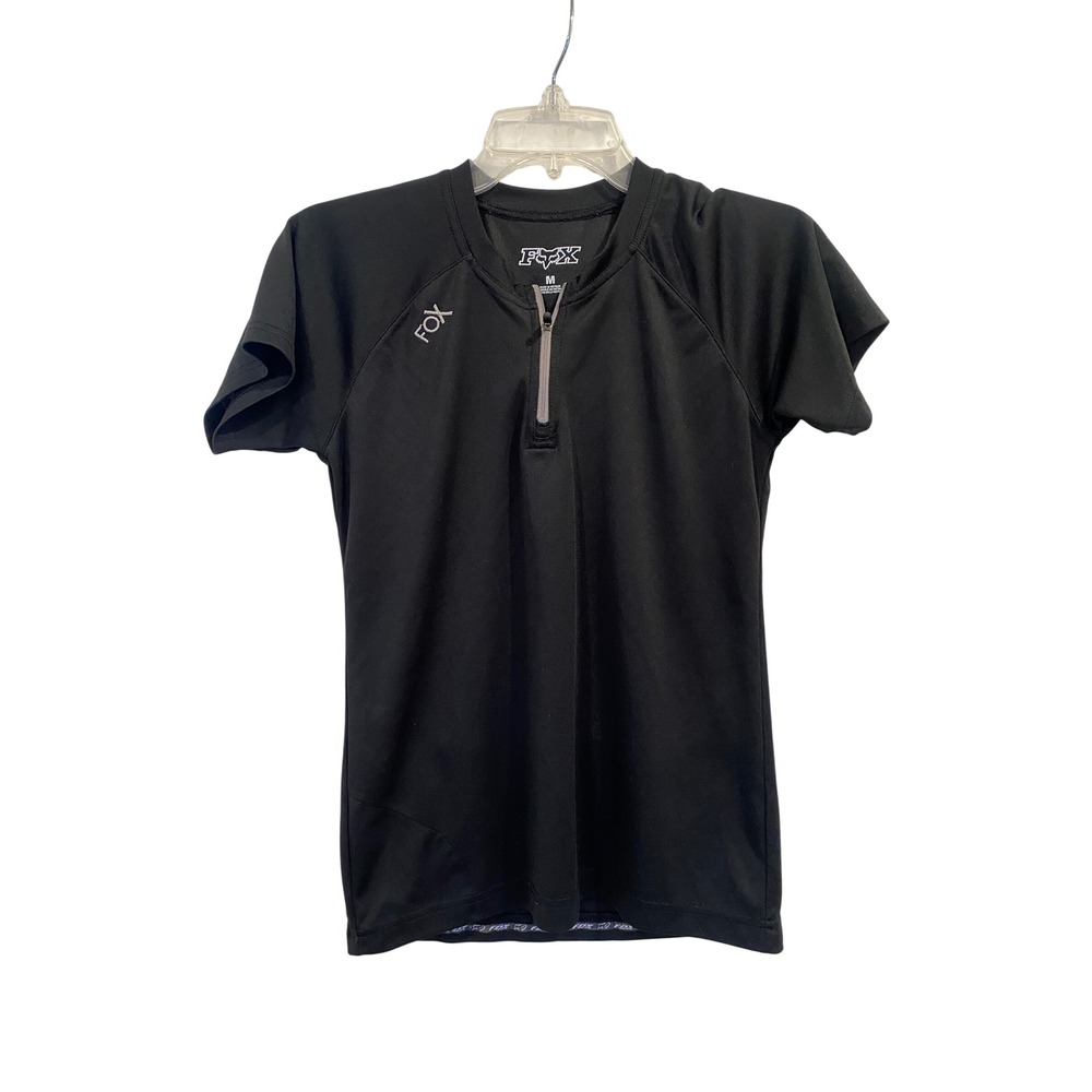 Fox Racing Womens Black Short Sleeve 1/4 Zip Shirt Size M Mountain‎ Biking BMX